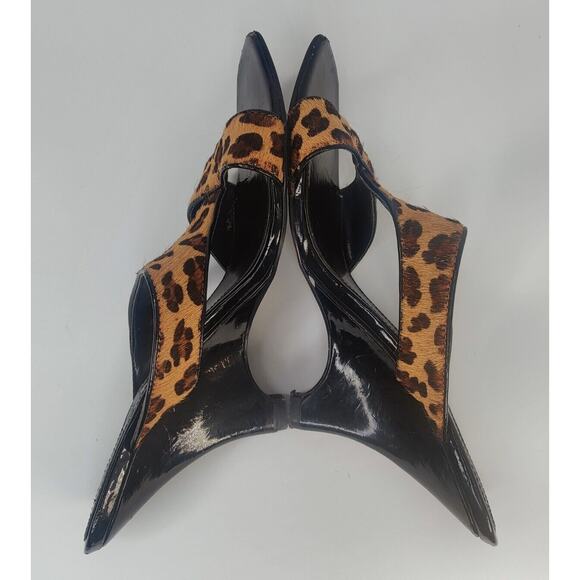 Vintage Leopard Print Wedge Sandals Sz 7.5 - Picture 5 of 9